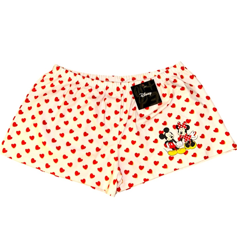 Disney Minnie Mouse Heart Print Shorts Women’s Size Large